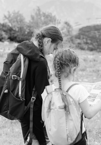 children-hiking-beautiful-summer-day-alps-mountains-austria-resting-rock-kids-look-map-mountain-peaks-valley